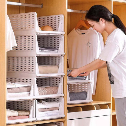 Multipurpose Foldable Stackable Wardrobe Organizer(Pack of 2)