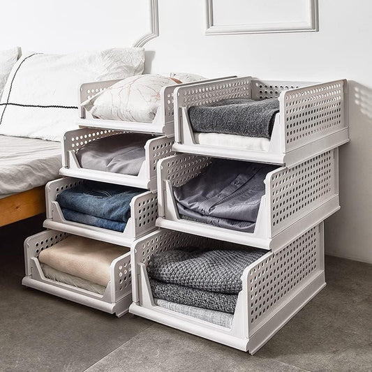 Multipurpose Foldable Stackable Wardrobe Organizer(Pack of 2)