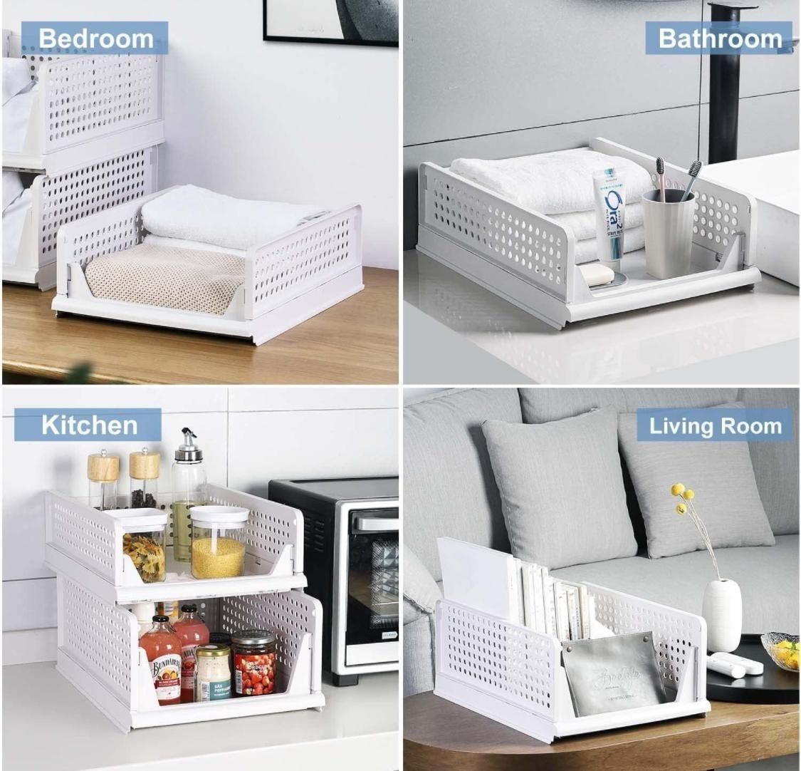 Multipurpose Foldable Stackable Wardrobe Organizer(Pack of 2)