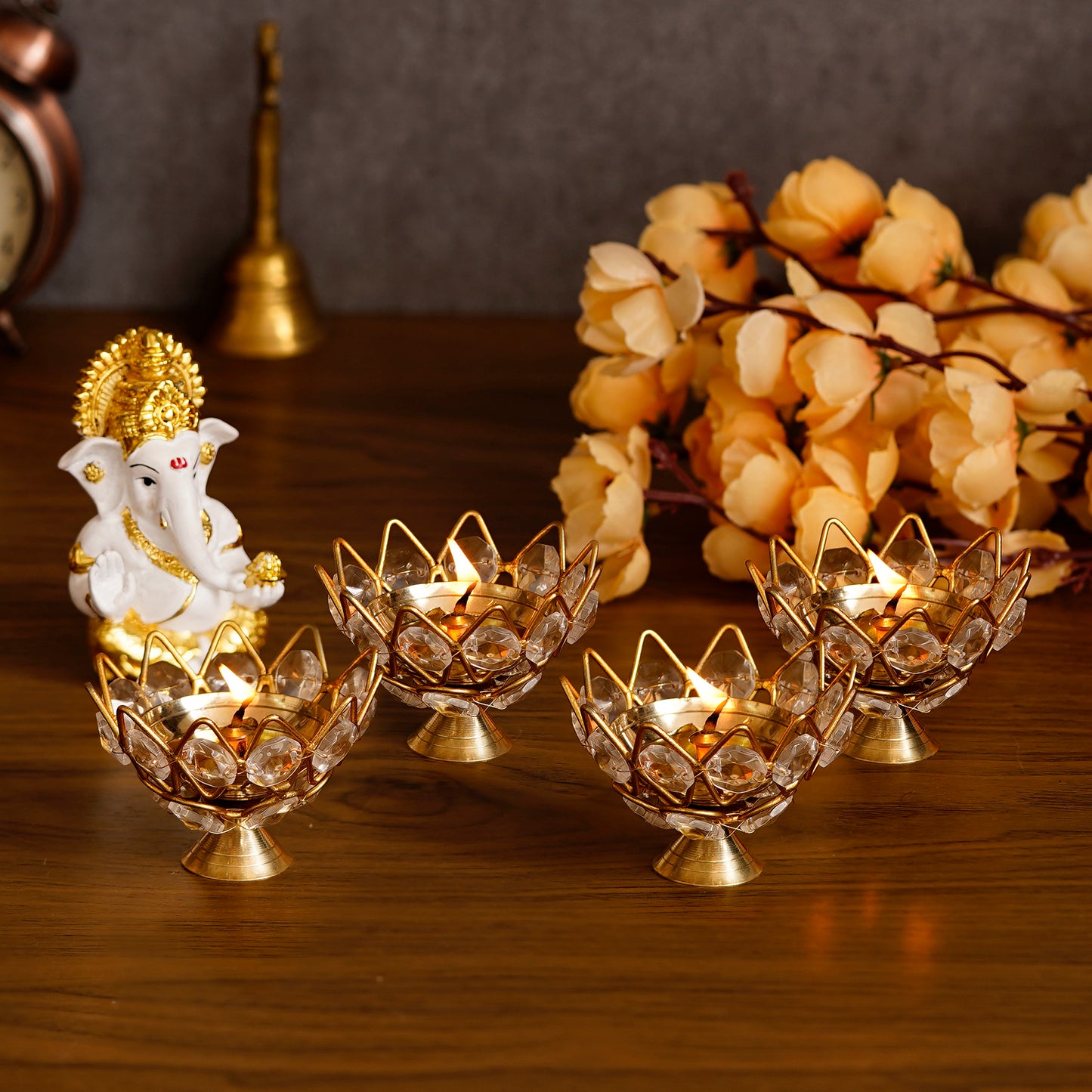 Lotus Crystal Tea Light Holder(Set of 4)