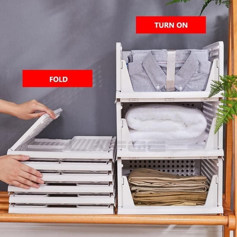 Multipurpose Foldable Stackable Wardrobe Organizer(Pack of 2)